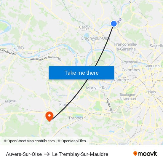 Auvers-Sur-Oise to Le Tremblay-Sur-Mauldre map