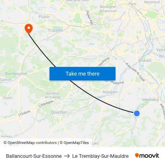 Ballancourt-Sur-Essonne to Le Tremblay-Sur-Mauldre map