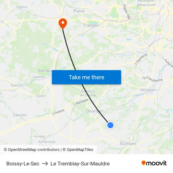 Boissy-Le-Sec to Le Tremblay-Sur-Mauldre map