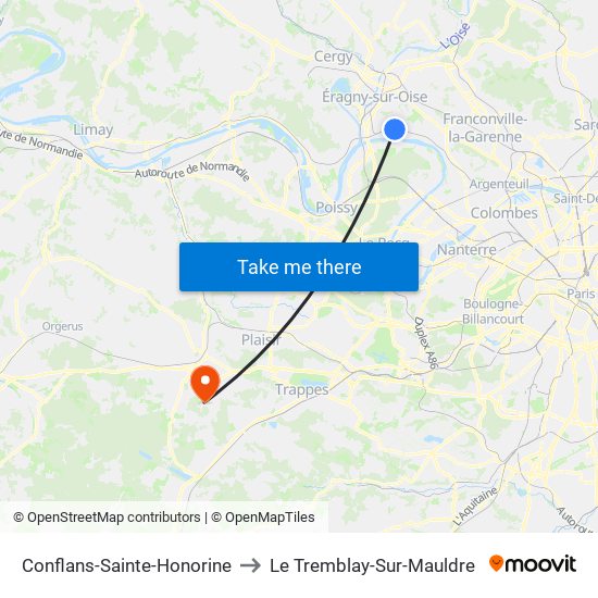 Conflans-Sainte-Honorine to Le Tremblay-Sur-Mauldre map
