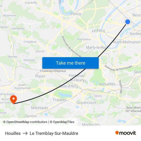 Houilles to Le Tremblay-Sur-Mauldre map