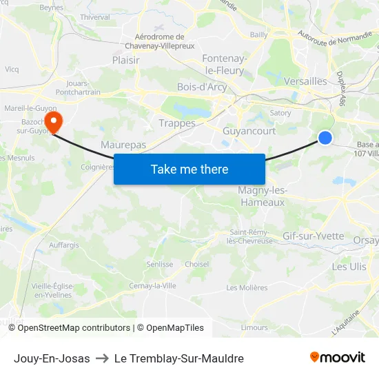 Jouy-En-Josas to Le Tremblay-Sur-Mauldre map