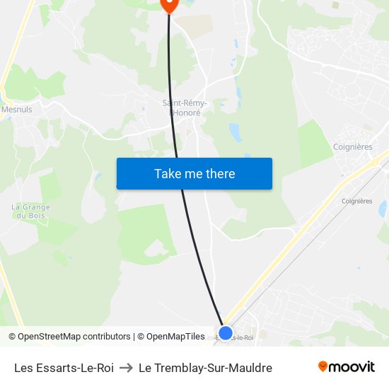 Les Essarts-Le-Roi to Le Tremblay-Sur-Mauldre map