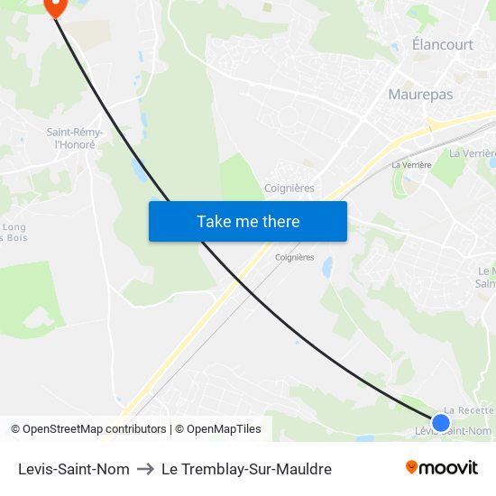 Levis-Saint-Nom to Le Tremblay-Sur-Mauldre map