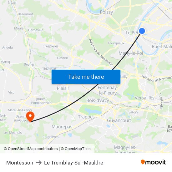 Montesson to Le Tremblay-Sur-Mauldre map