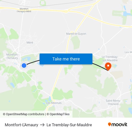 Montfort-L'Amaury to Le Tremblay-Sur-Mauldre map