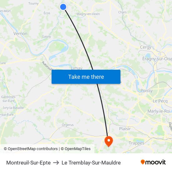 Montreuil-Sur-Epte to Le Tremblay-Sur-Mauldre map