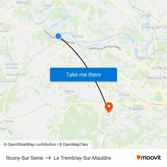 Rosny-Sur-Seine to Le Tremblay-Sur-Mauldre map