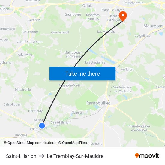 Saint-Hilarion to Le Tremblay-Sur-Mauldre map