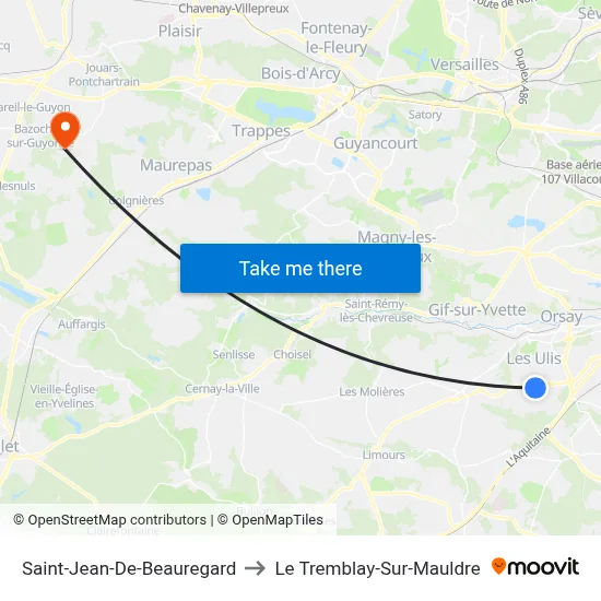 Saint-Jean-De-Beauregard to Le Tremblay-Sur-Mauldre map