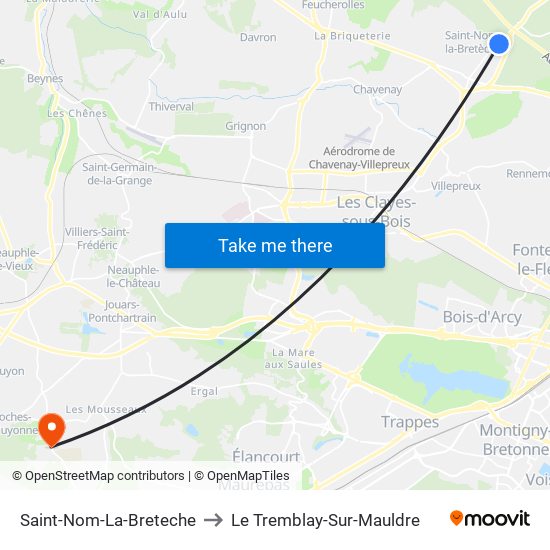 Saint-Nom-La-Breteche to Le Tremblay-Sur-Mauldre map