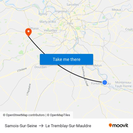 Samois-Sur-Seine to Le Tremblay-Sur-Mauldre map