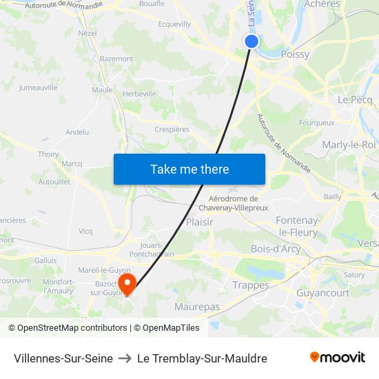 Villennes-Sur-Seine to Le Tremblay-Sur-Mauldre map