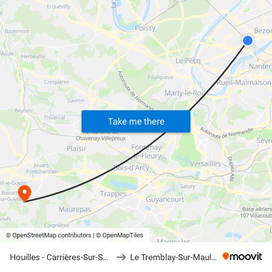 Houilles - Carrières-Sur-Seine to Le Tremblay-Sur-Mauldre map