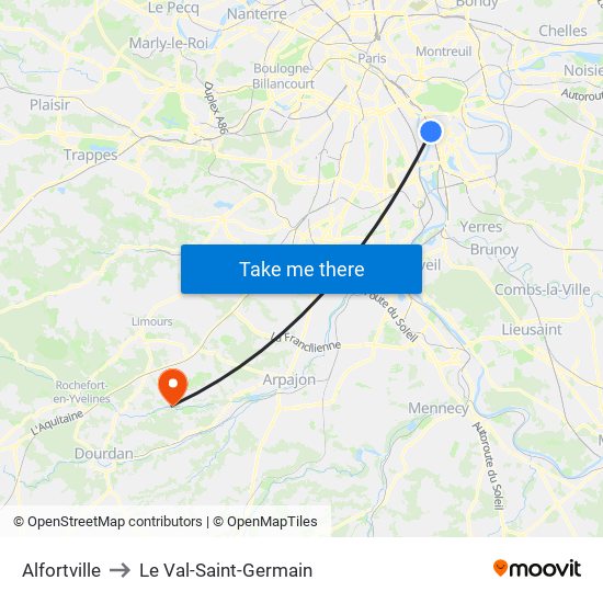 Alfortville to Le Val-Saint-Germain map