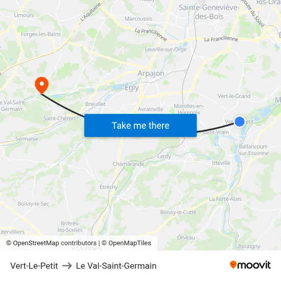 Vert-Le-Petit to Le Val-Saint-Germain map