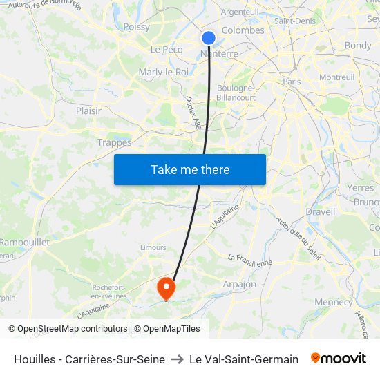 Houilles - Carrières-Sur-Seine to Le Val-Saint-Germain map