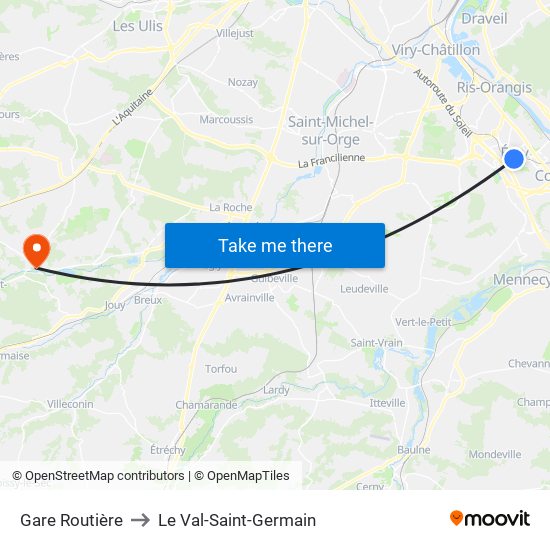 Gare Routière to Le Val-Saint-Germain map