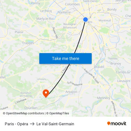 Paris - Opéra to Le Val-Saint-Germain map