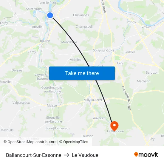 Ballancourt-Sur-Essonne to Le Vaudoue map