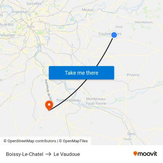 Boissy-Le-Chatel to Le Vaudoue map