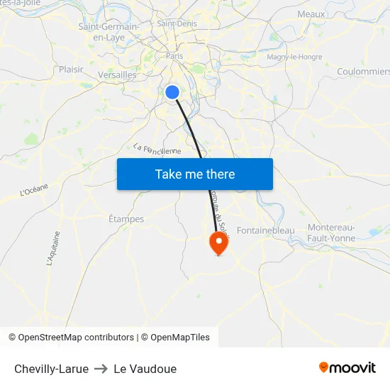 Chevilly-Larue to Le Vaudoue map