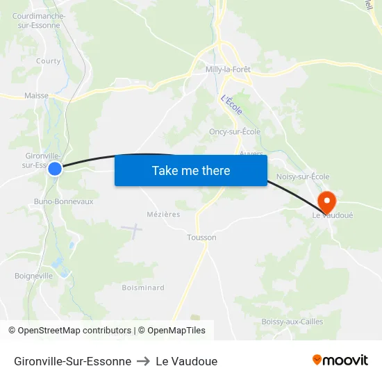 Gironville-Sur-Essonne to Le Vaudoue map