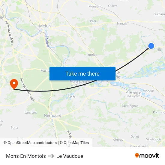 Mons-En-Montois to Le Vaudoue map