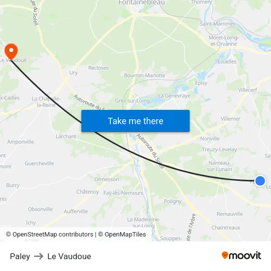 Paley to Le Vaudoue map