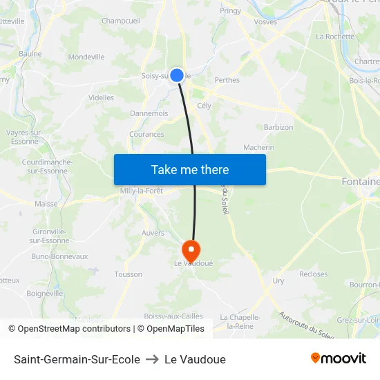 Saint-Germain-Sur-Ecole to Le Vaudoue map