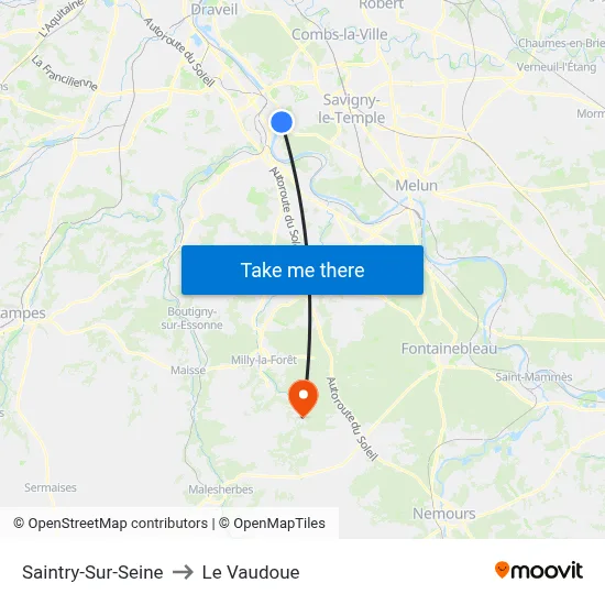 Saintry-Sur-Seine to Le Vaudoue map
