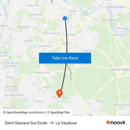 Saint-Sauveur-Sur-Ecole to Le Vaudoue map