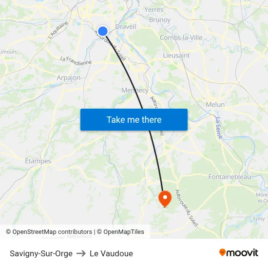 Savigny-Sur-Orge to Le Vaudoue map