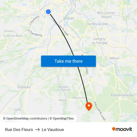 Rue Des Fleurs to Le Vaudoue map