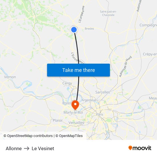 Allonne to Le Vesinet map