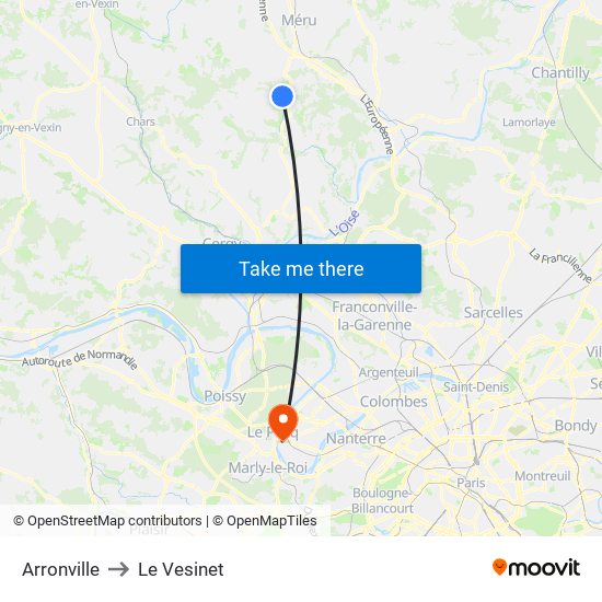 Arronville to Le Vesinet map