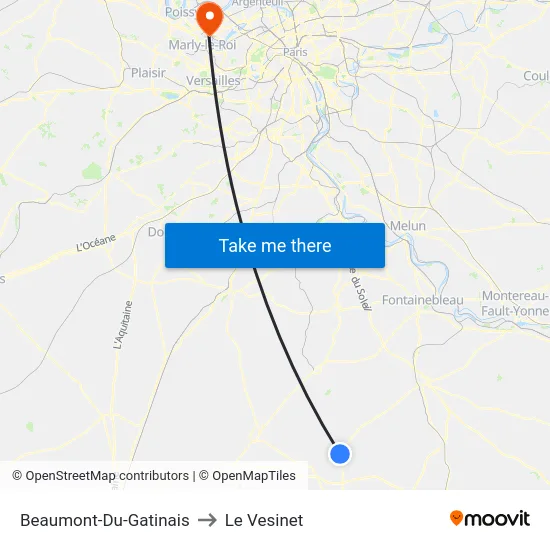 Beaumont-Du-Gatinais to Le Vesinet map