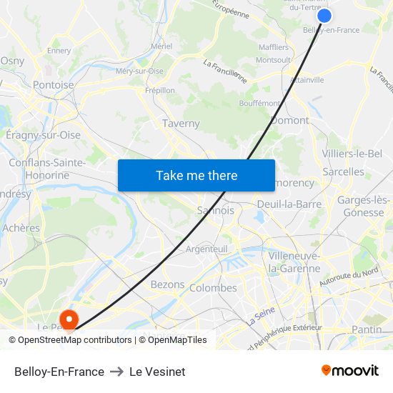 Belloy-En-France to Le Vesinet map