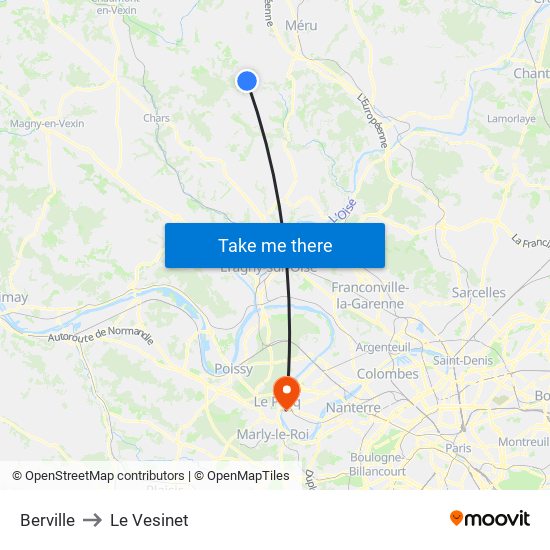 Berville to Le Vesinet map