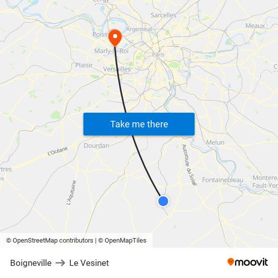 Boigneville to Le Vesinet map