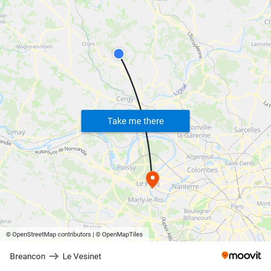 Breancon to Le Vesinet map