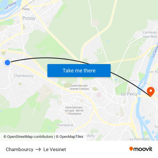 Chambourcy to Le Vesinet map