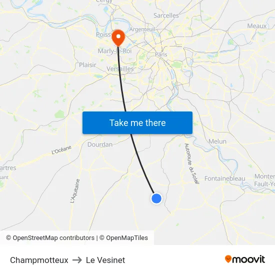 Champmotteux to Le Vesinet map