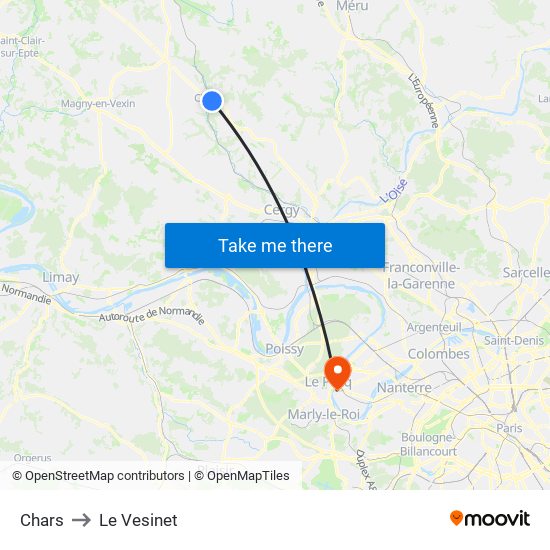 Chars to Le Vesinet map