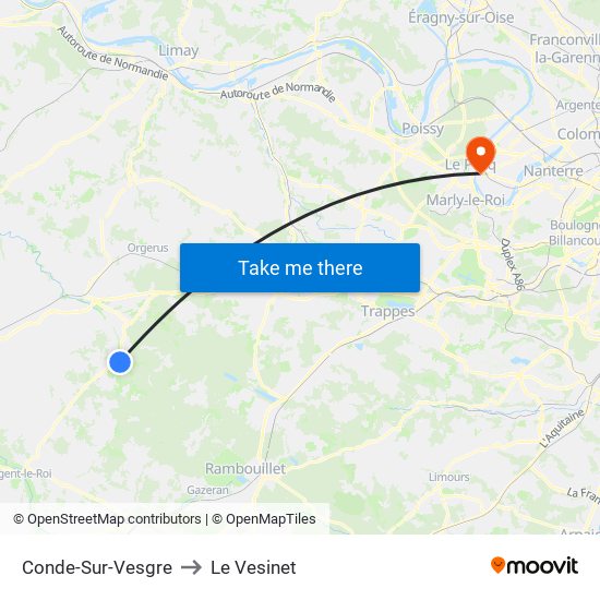 Conde-Sur-Vesgre to Le Vesinet map
