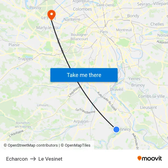 Echarcon to Le Vesinet map
