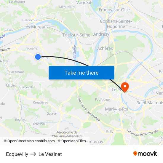 Ecquevilly to Le Vesinet map