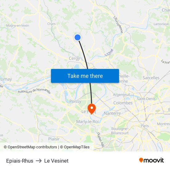 Epiais-Rhus to Le Vesinet map