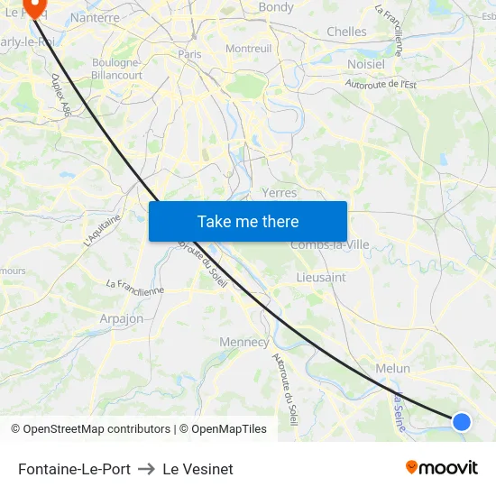 Fontaine-Le-Port to Le Vesinet map