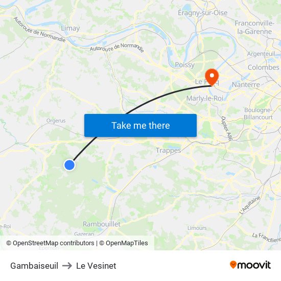 Gambaiseuil to Le Vesinet map